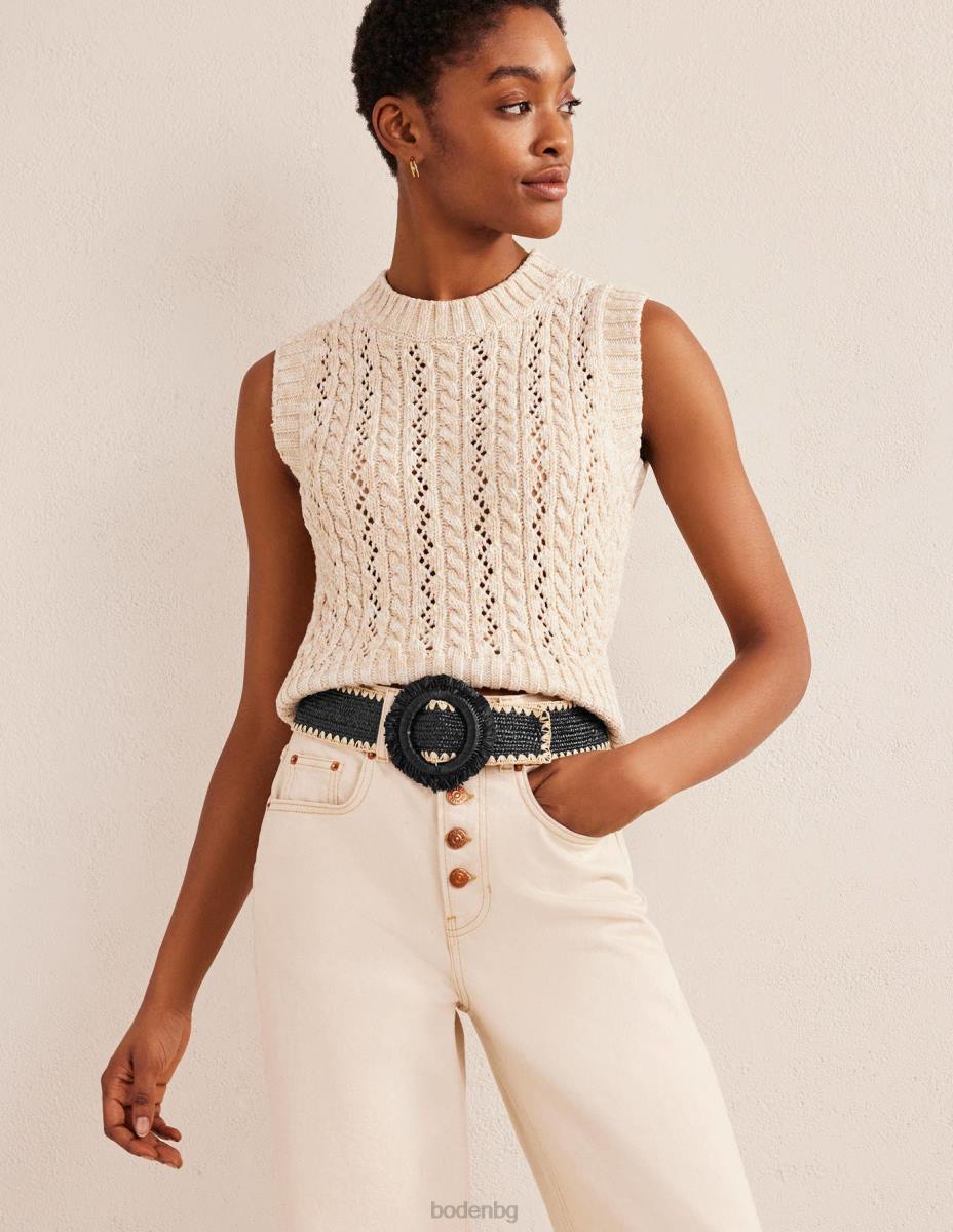 аксесоар Boden колан от рафия черен Жени LL682385