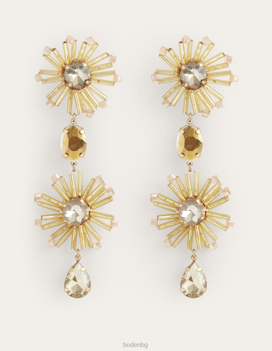 аксесоар Boden капкови обеци с флорални мъниста злато Жени LL682350