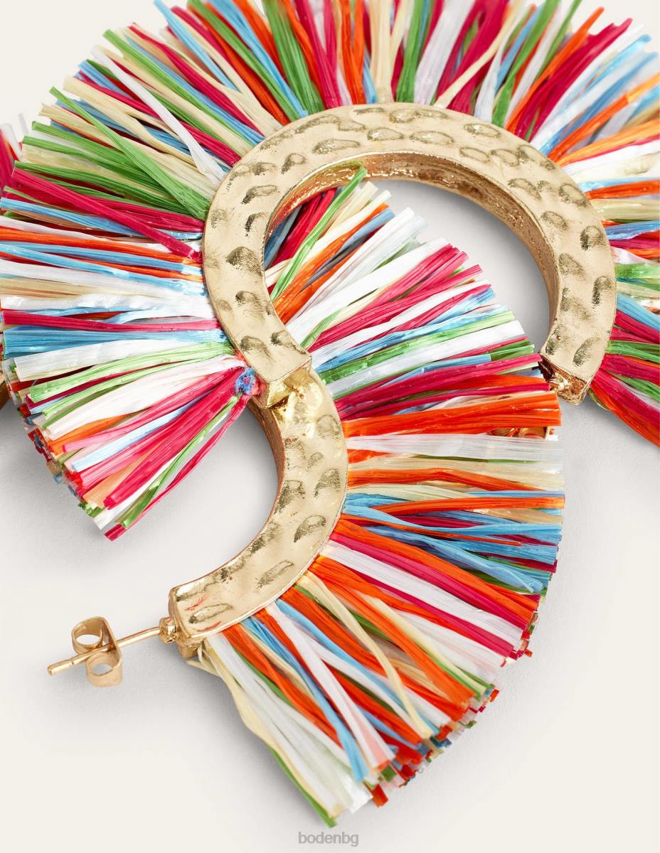 аксесоар Boden обеци с халки от рафия мулти Жени LL682353