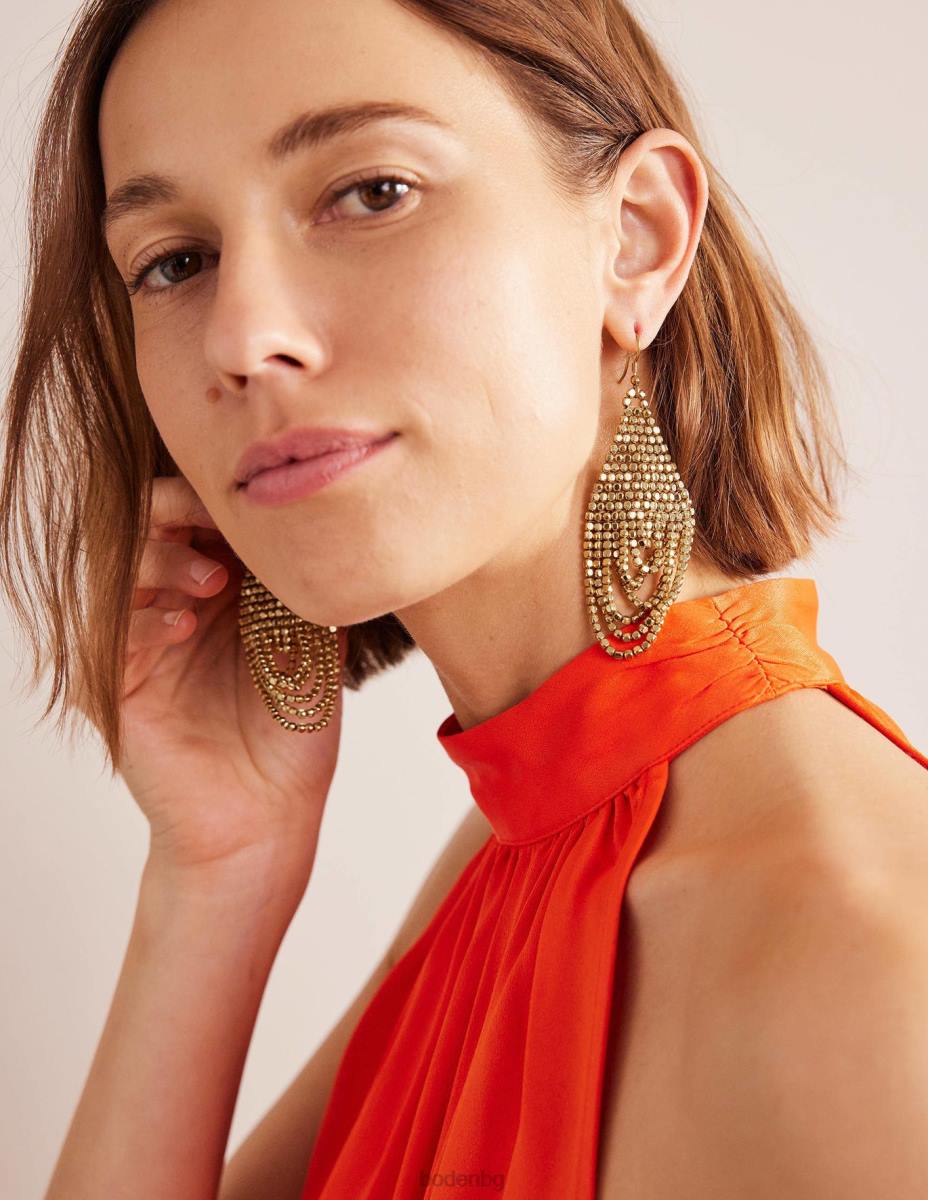 аксесоар Boden обеци от слой мъниста злато Жени LL682367