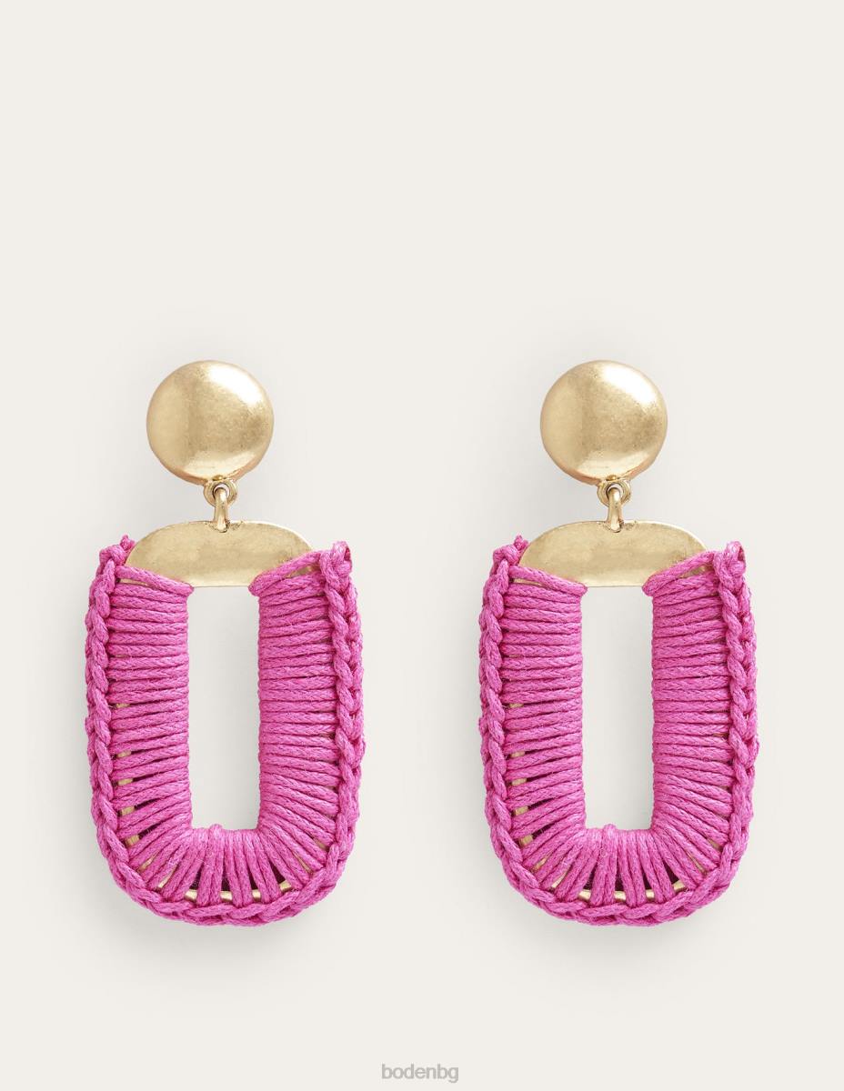 аксесоар Boden увити правоъгълни обеци невероятно розово Жени LL68739