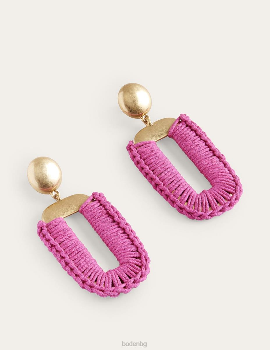 аксесоар Boden увити правоъгълни обеци невероятно розово Жени LL68739