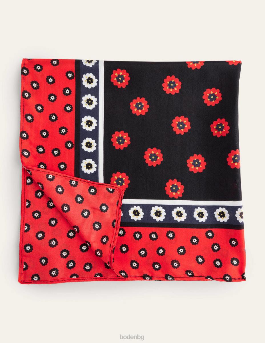 аксесоар Boden копринен шал черна и пъпка на петуния Жени LL682368