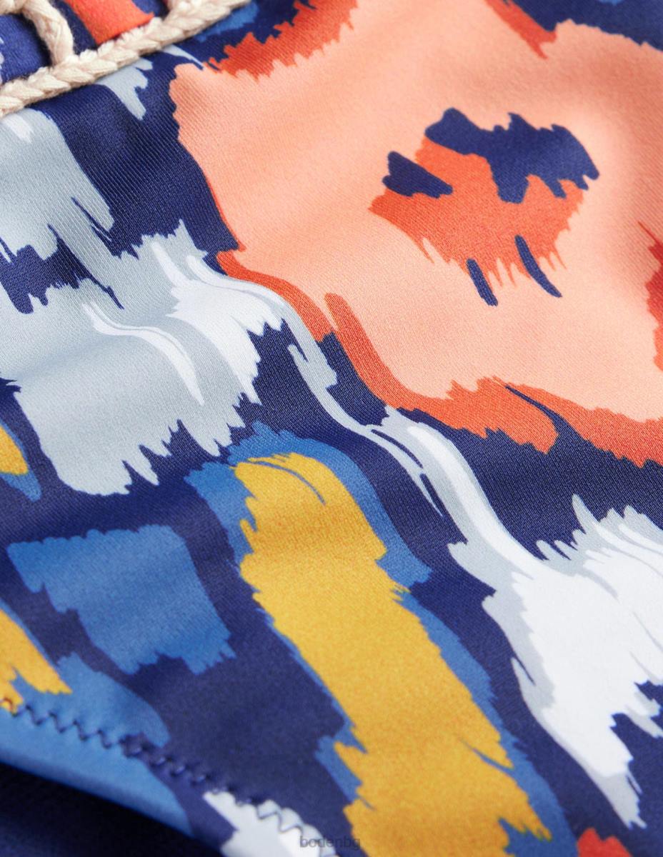 облекло Boden плетене на една кука тапицерия на бикини тъмносиньо и абстрактен мак Жени LL681031