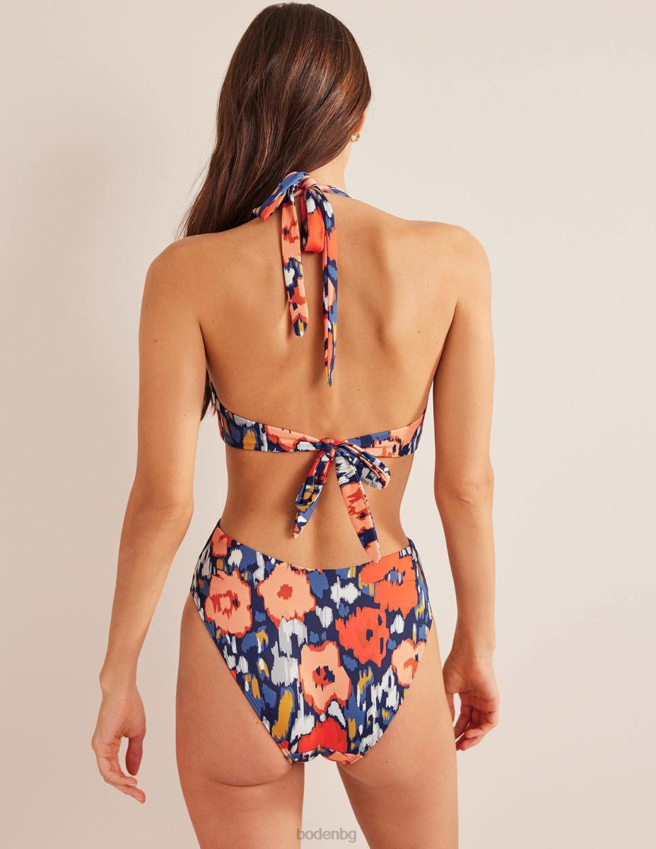 облекло Boden бански със смолисти пръстени тъмносиньо и абстрактен мак Жени LL681368