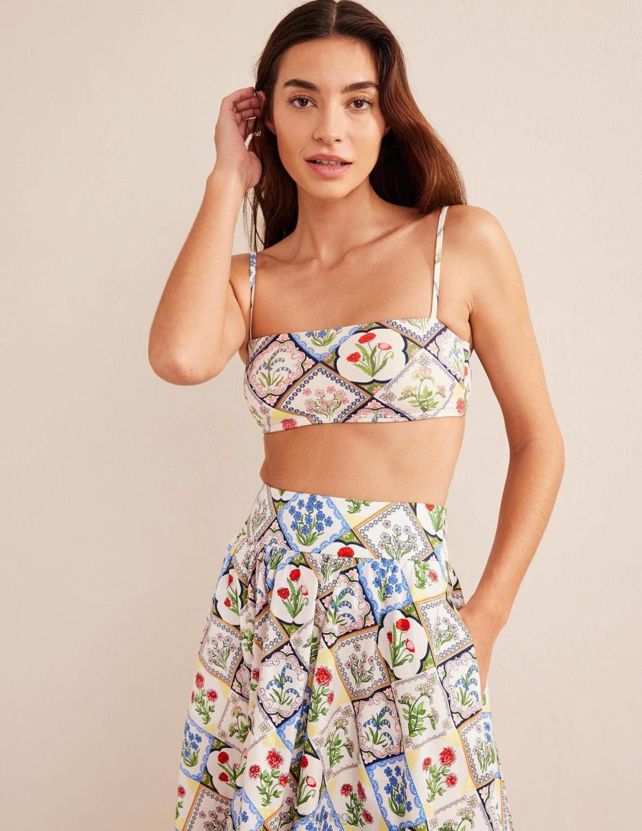 облекло Boden бикини с тесни презрамки слонова кост и дива камбанка Жени LL681491