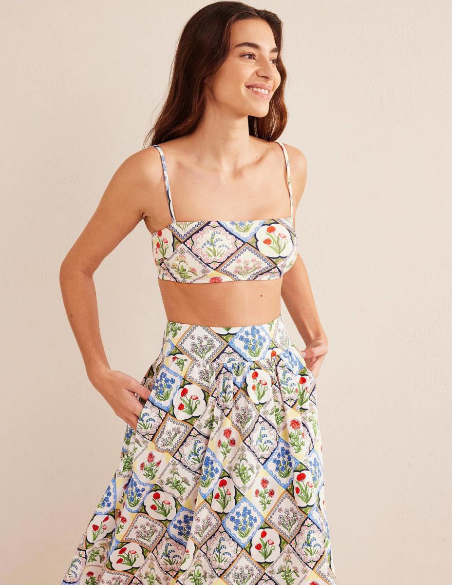 облекло Boden бикини с тесни презрамки слонова кост и дива камбанка Жени LL681491