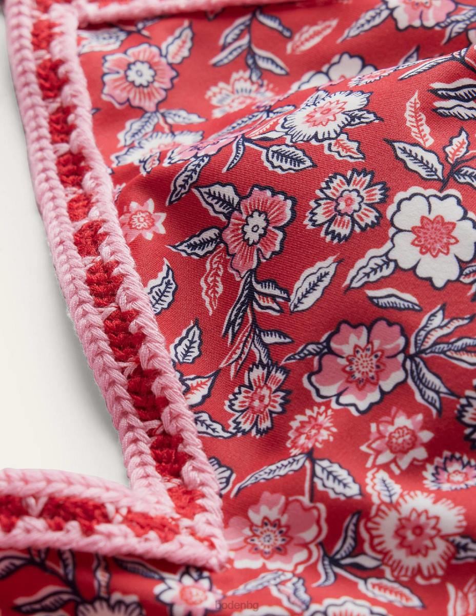 облекло Boden многослоен бански костюм за плетене на една кука цъфтеж на коледна звезда и теменуга Жени LL681517