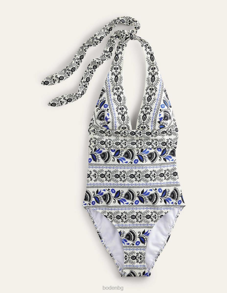 облекло Boden бански с панделка цвят на слонова кост и милос Жени LL681641