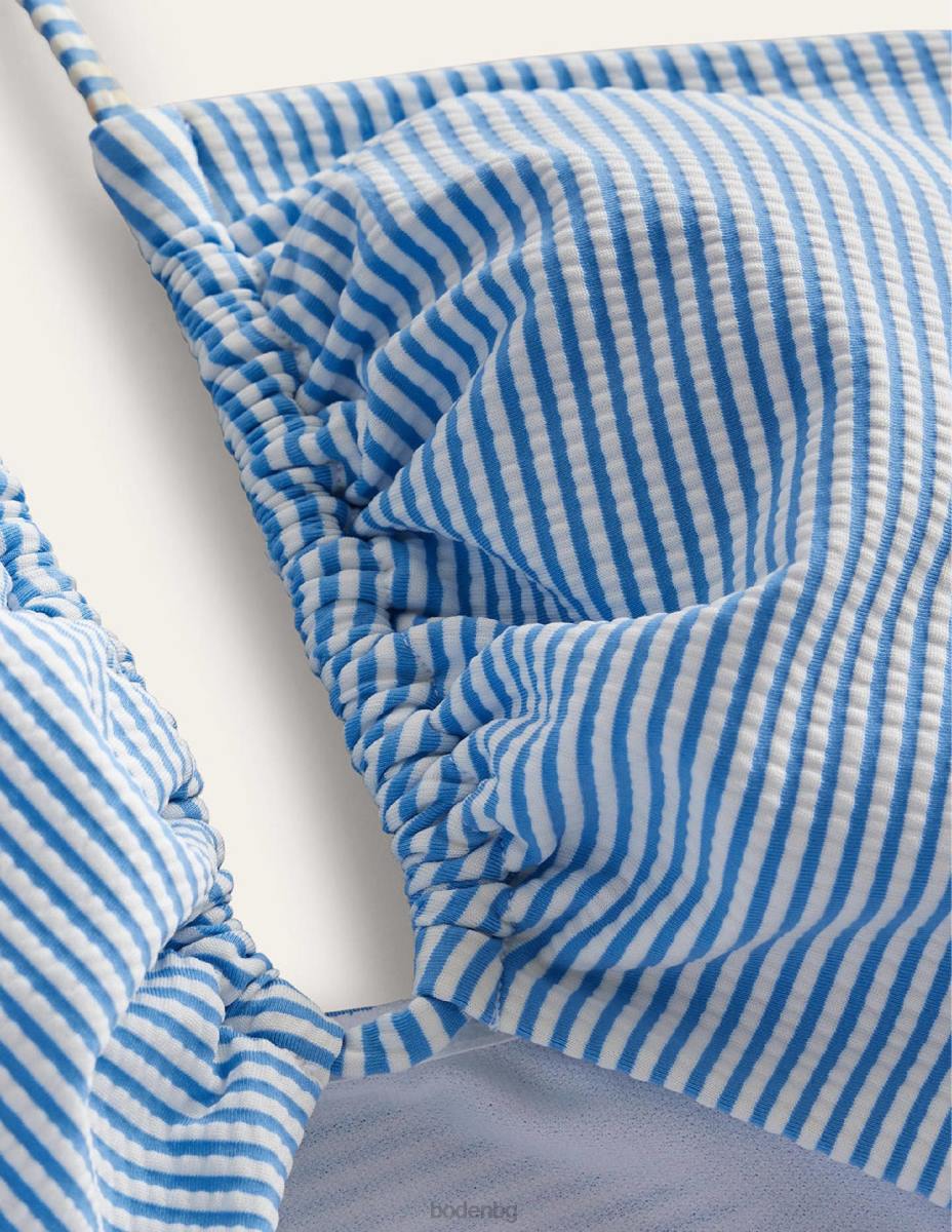 облекло Boden бански костюм с връзки с изрязан детайл синя и слонова кост ивица Жени LL681745