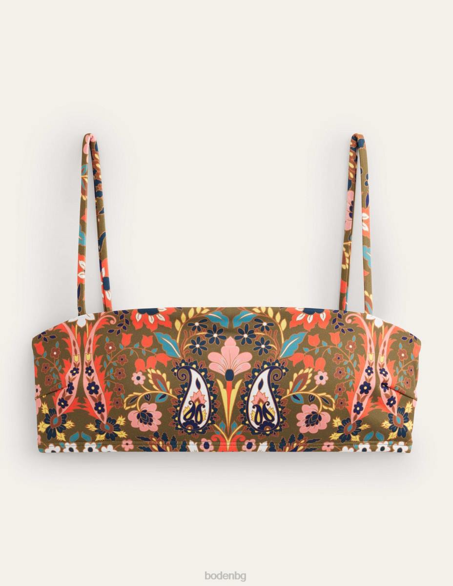 облекло Boden бикини с тесни презрамки флот и екзотична зеленина Жени LL681791