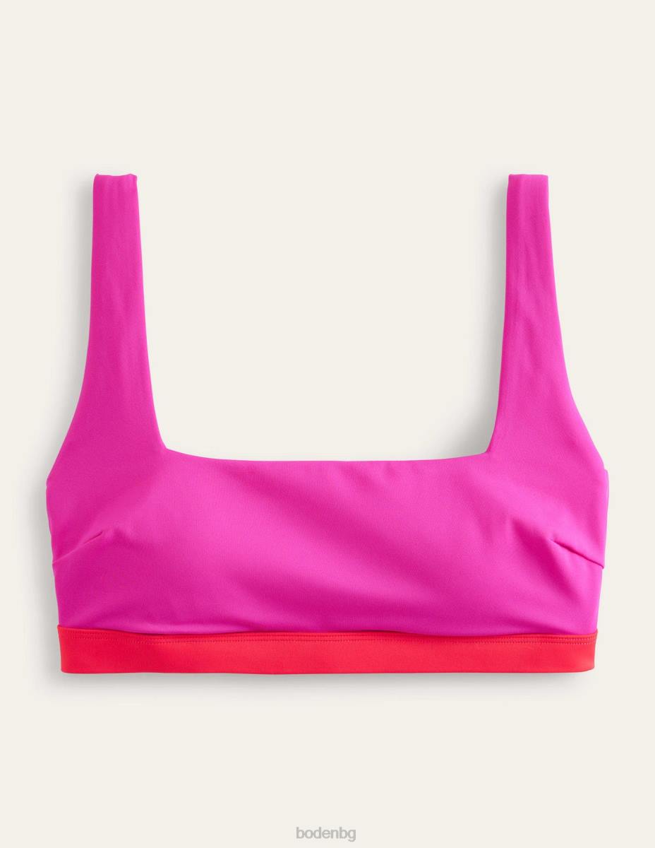 облекло Boden бикини с квадратно деколте скъпоценен розов цветен блок Жени LL681980