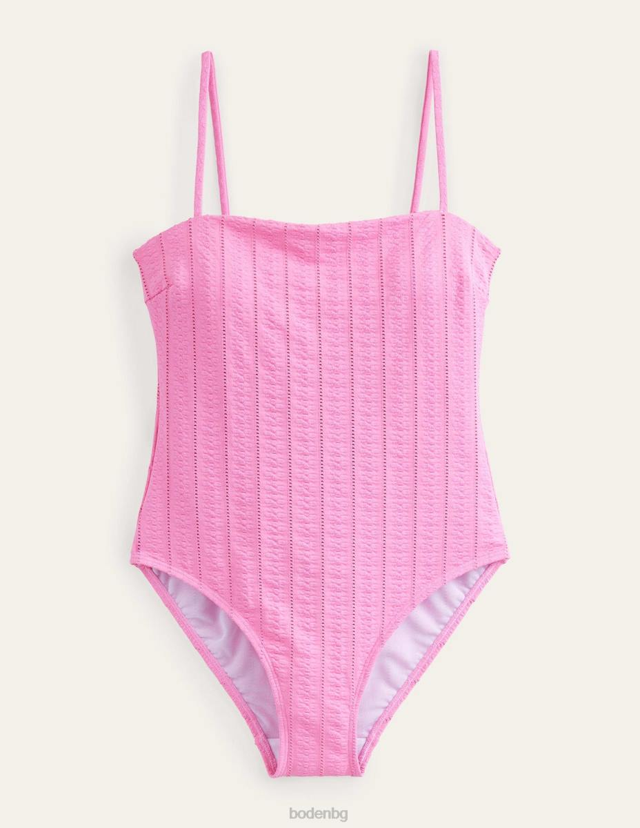 облекло Boden бански с тесни презрамки розова текстура на захарен конец Жени LL682081