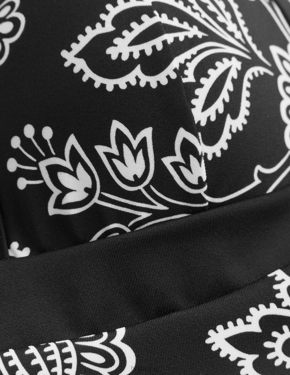 облекло Boden триъгълен бански костюм черно-бели цветя Жени LL68217