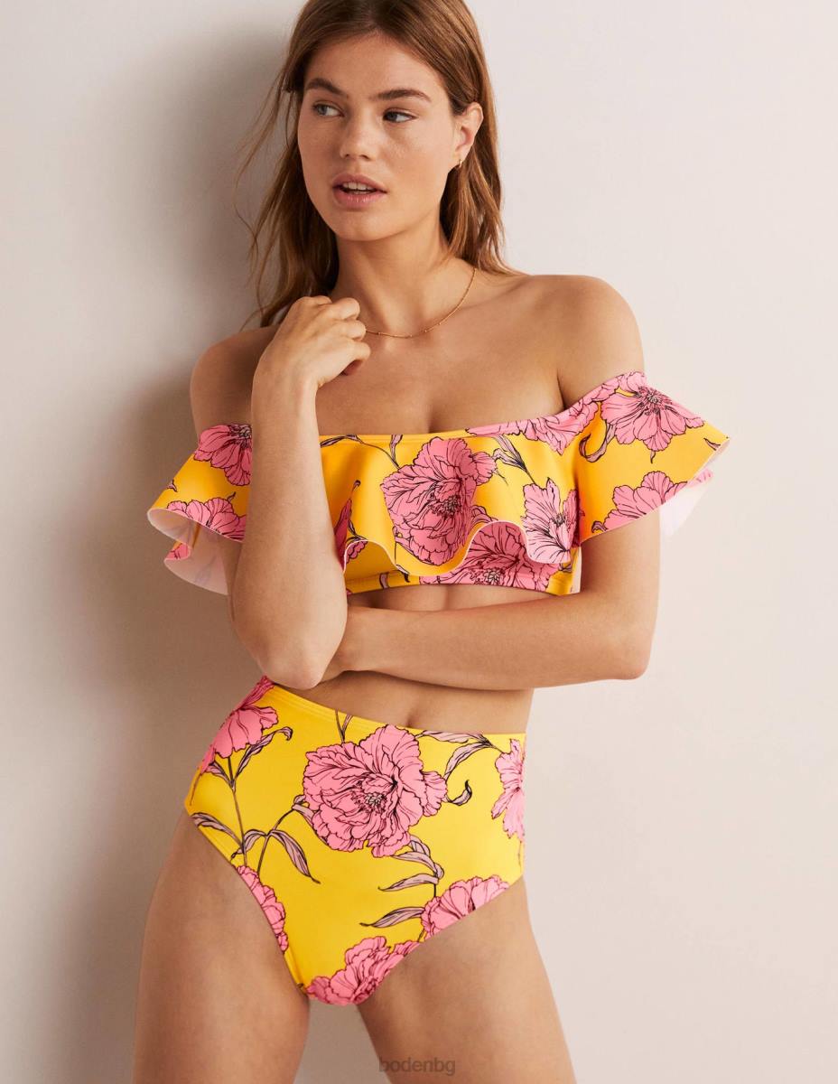 облекло Boden бикини с висока талия лимоново шипение и цъфтеж на божур Жени LL682227