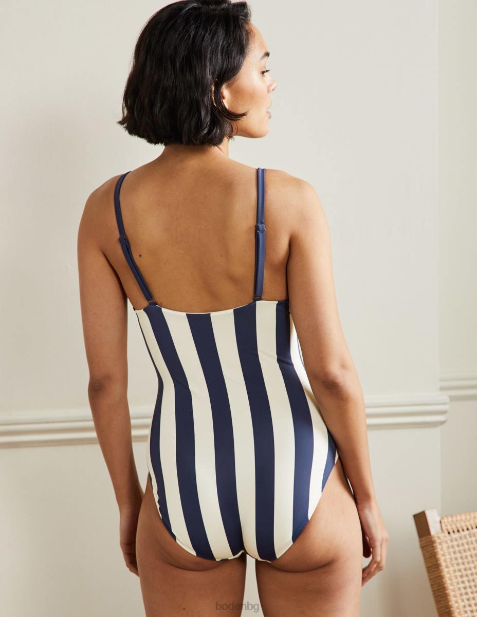 облекло Boden бански с размер чашка френски флот и райе в цвят слонова кост Жени LL682228