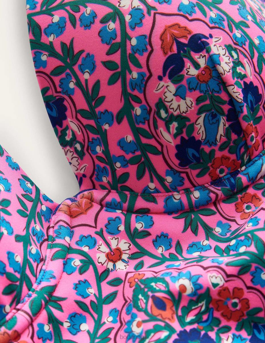 облекло Boden подобрител бански костюм с банели фестивална розова и флорална лоза Жени LL68230