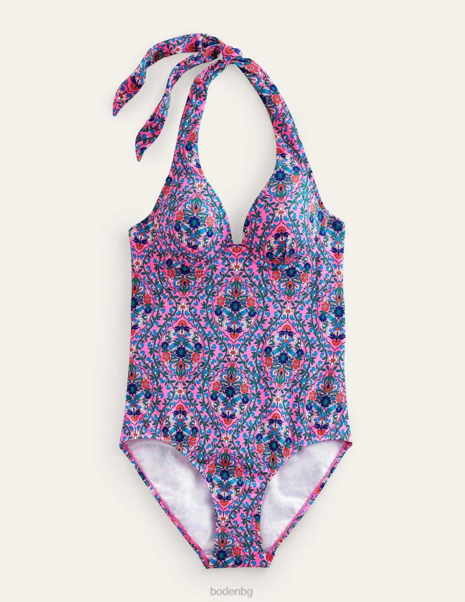 облекло Boden подобрител бански костюм с банели фестивална розова и флорална лоза Жени LL68230