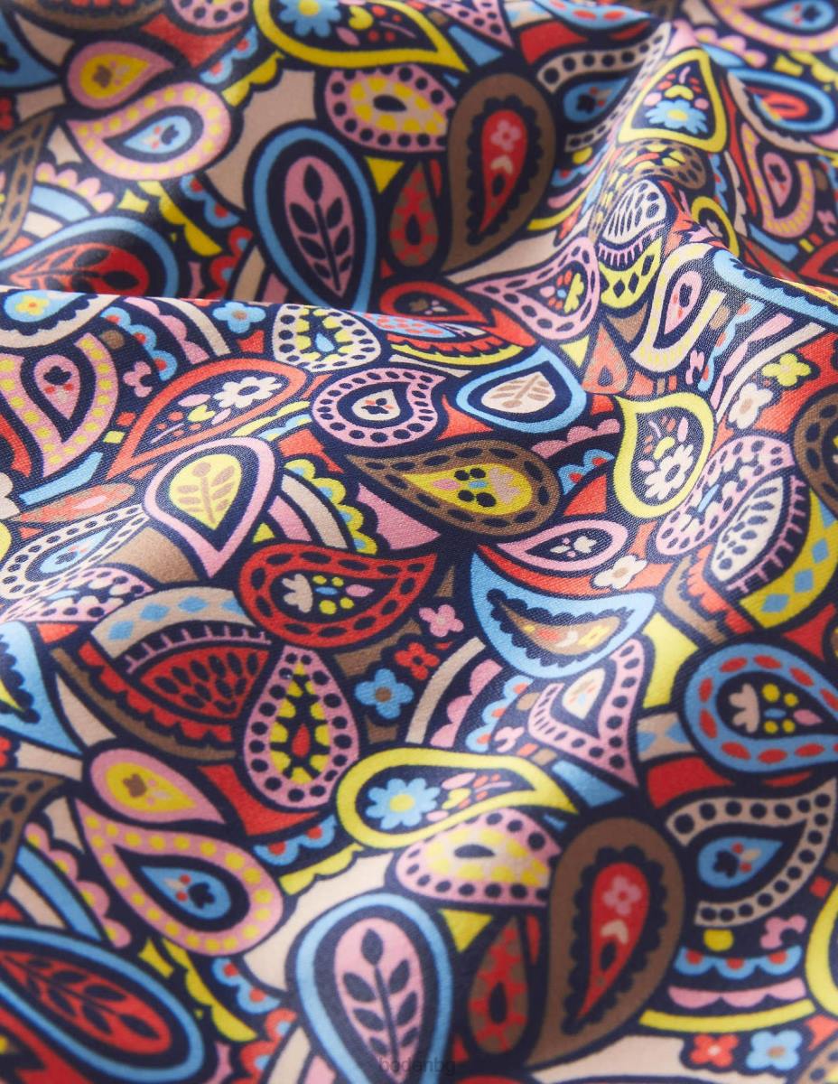 облекло Boden бански със завързани връзки френски флот и пейсли руж Жени LL682417