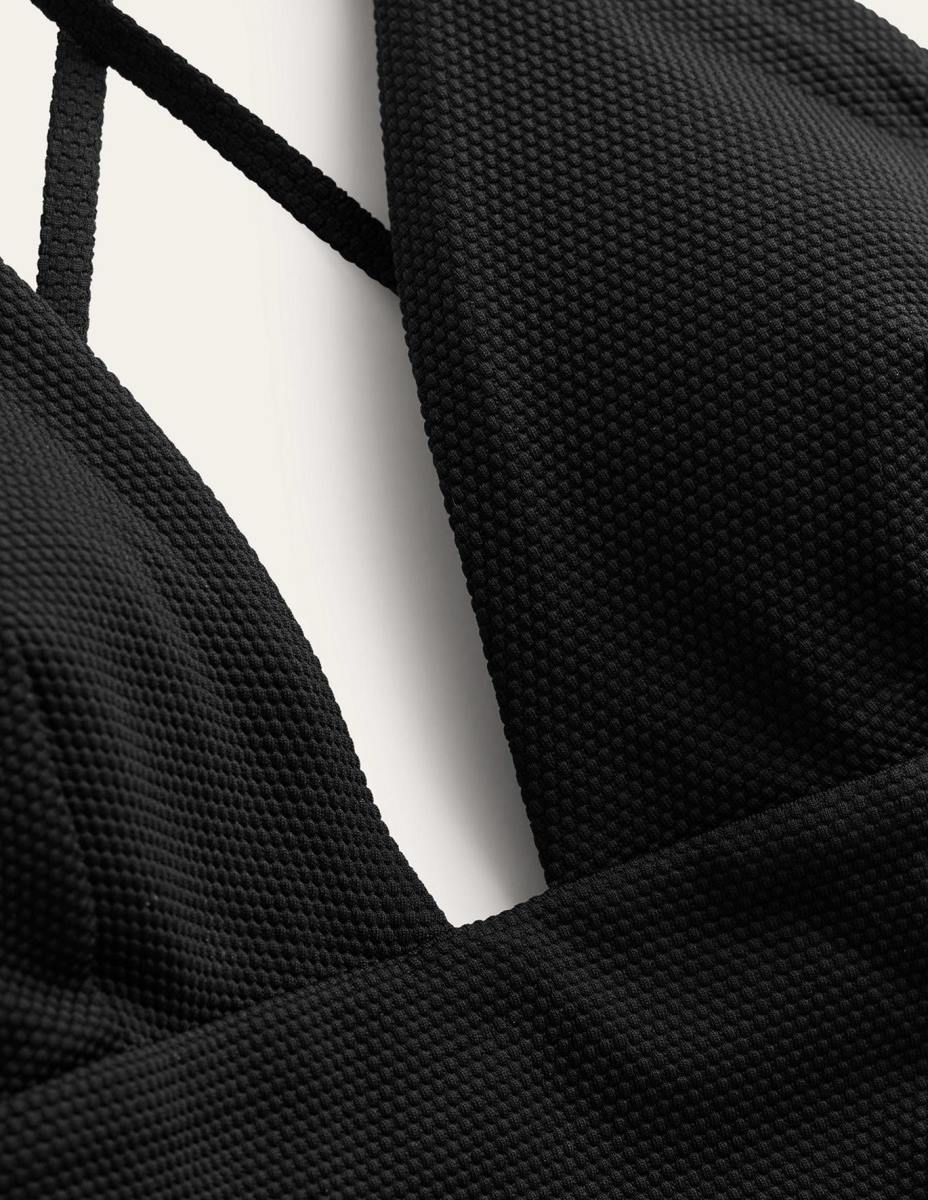 облекло Boden изрязан бански с кръстосани гръбчета черна и текстура на пчелна пита Жени LL68241