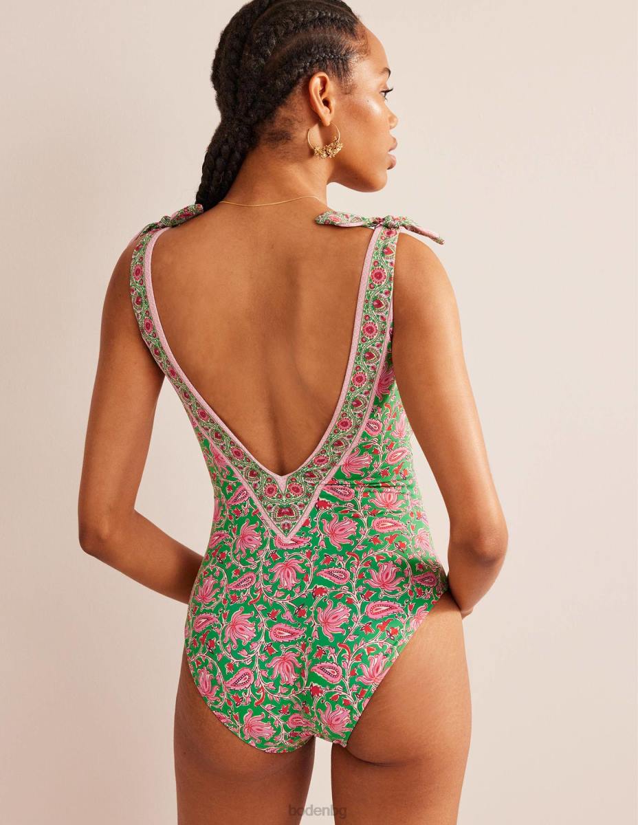 облекло Boden бански костюм с лък рамо липа и ботаническа лоза Жени LL68243