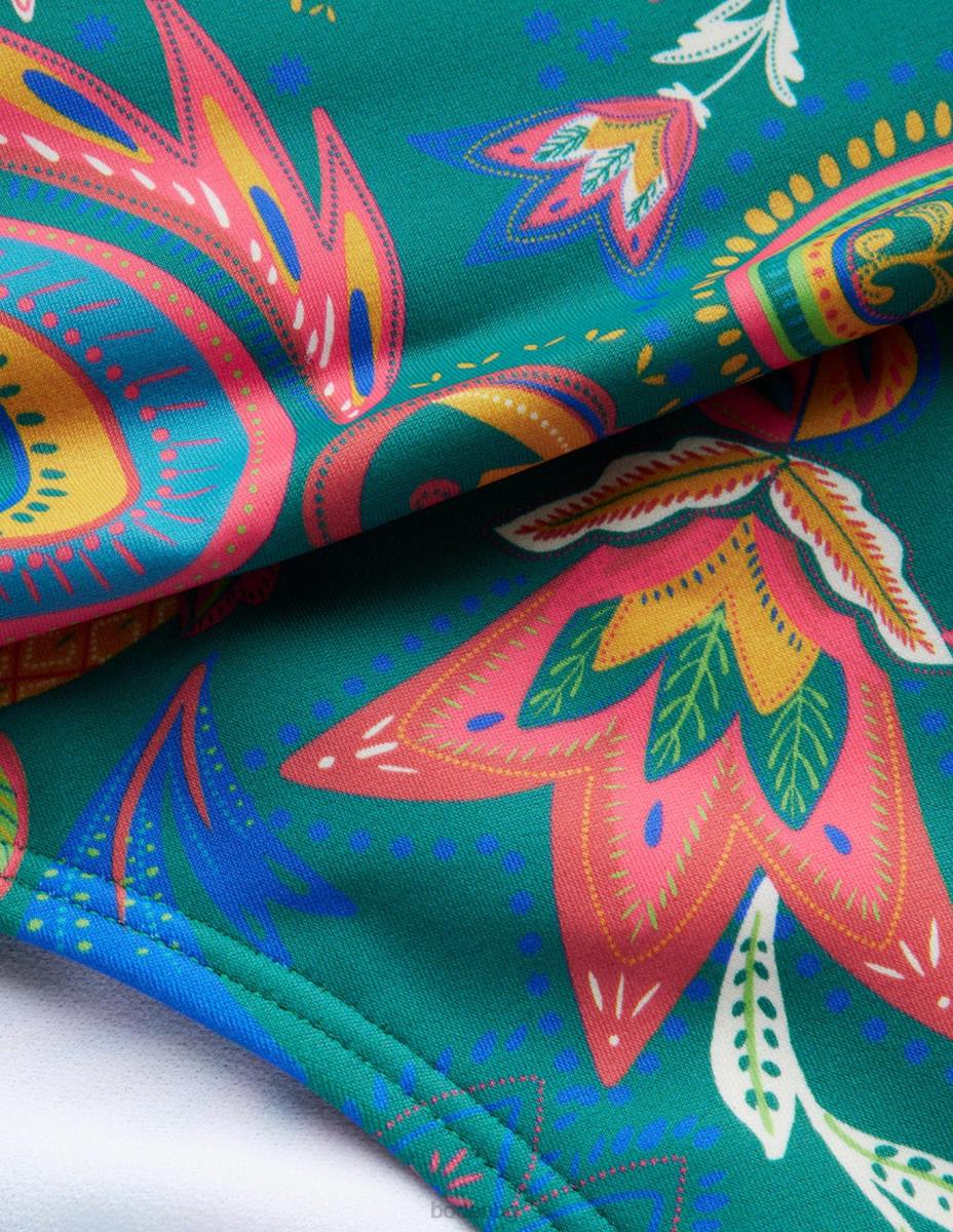 облекло Boden класически долнища на бикини изумрудено и райско пейсли Жени LL682453