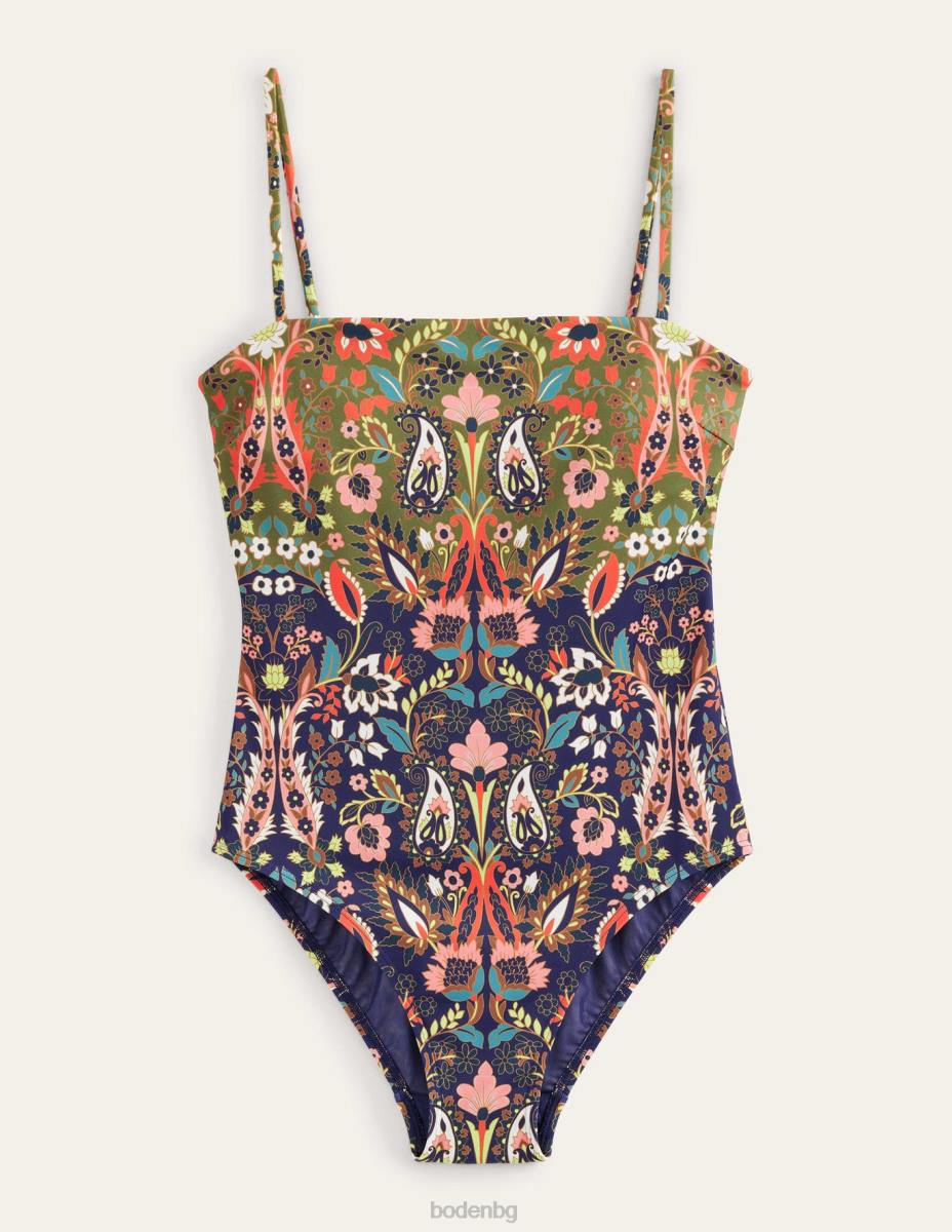 облекло Boden бански с тесни презрамки флот и екзотична зеленина Жени LL682477