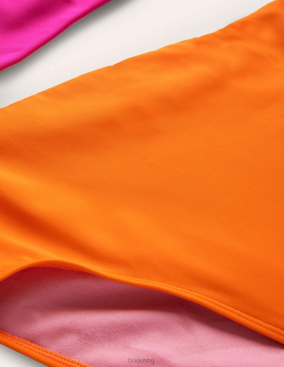 облекло Boden изрязан бански с едно рамо розов цветен блок Жени LL682480