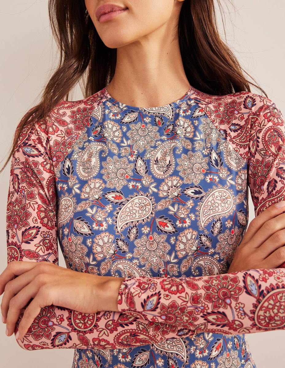 облекло Boden бански с щампа с дълъг ръкав истинска морска и пейсли тераса Жени LL682482