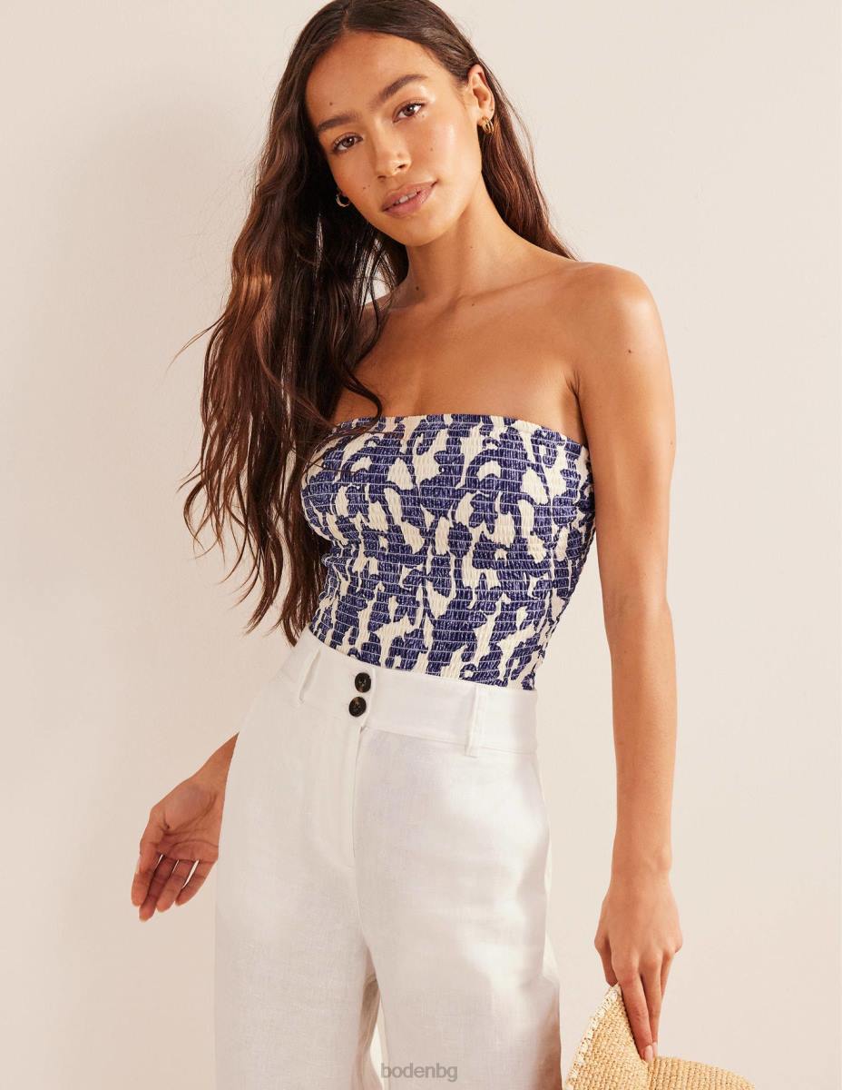 облекло Boden пушен бански бандо синя панделка и пейсли вихър Жени LL682505