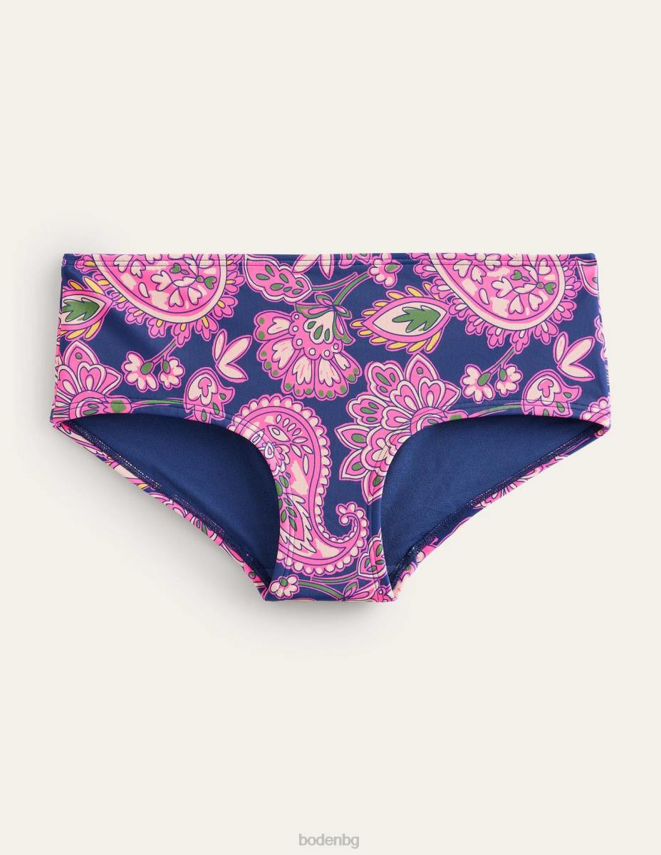 облекло Boden класически бикини шорти морско синьо и пейсли тераса Жени LL682540