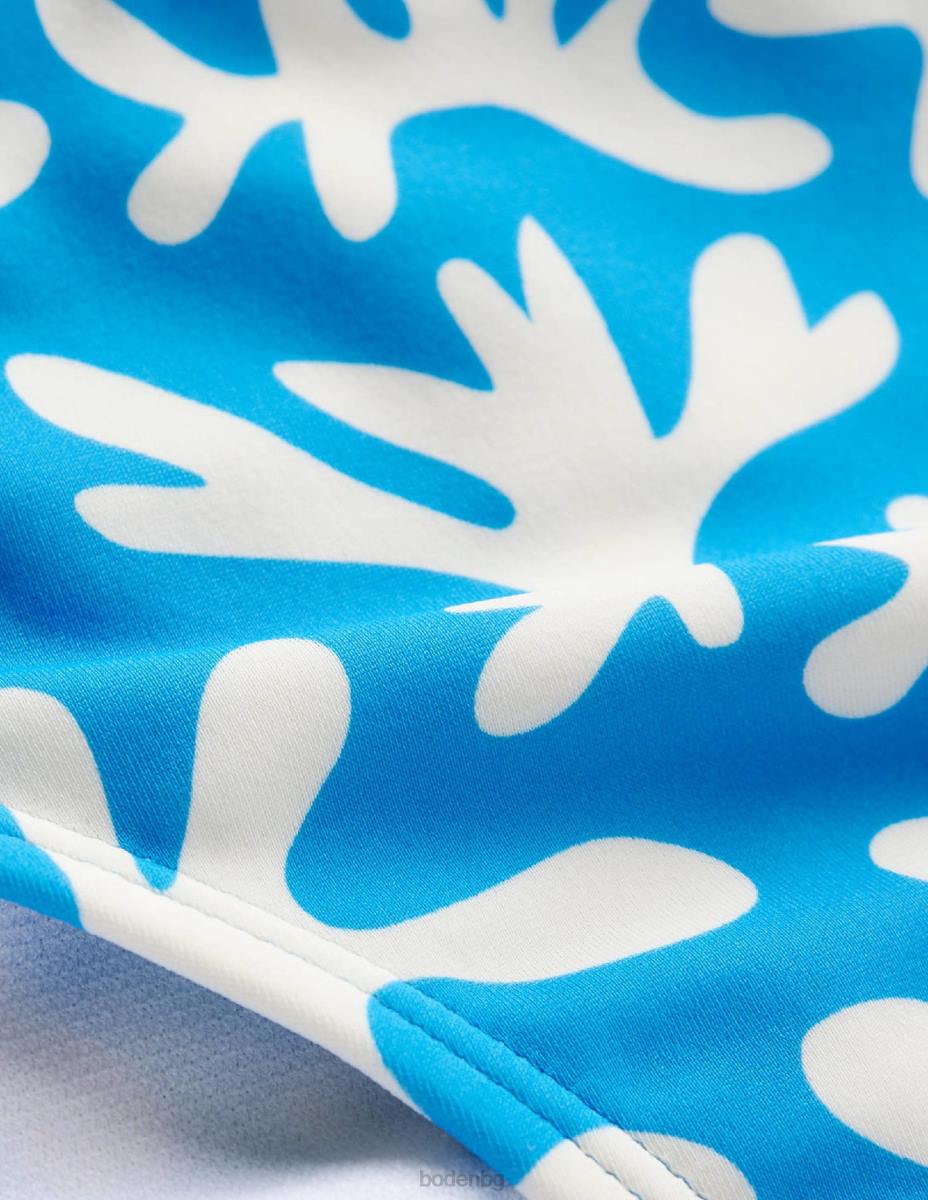 облекло Boden класически бикини синя и абстрактна зеленина Жени LL682545