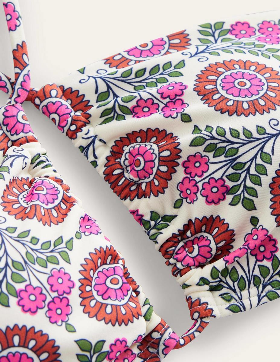 облекло Boden горна част на бикини с халтернек джин и слънчогледово стръкче Жени LL68256