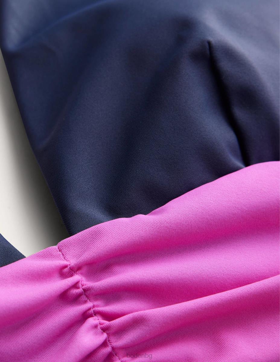 облекло Boden горна част на бикини с лък полунощен и розов цветен блок Жени LL682580