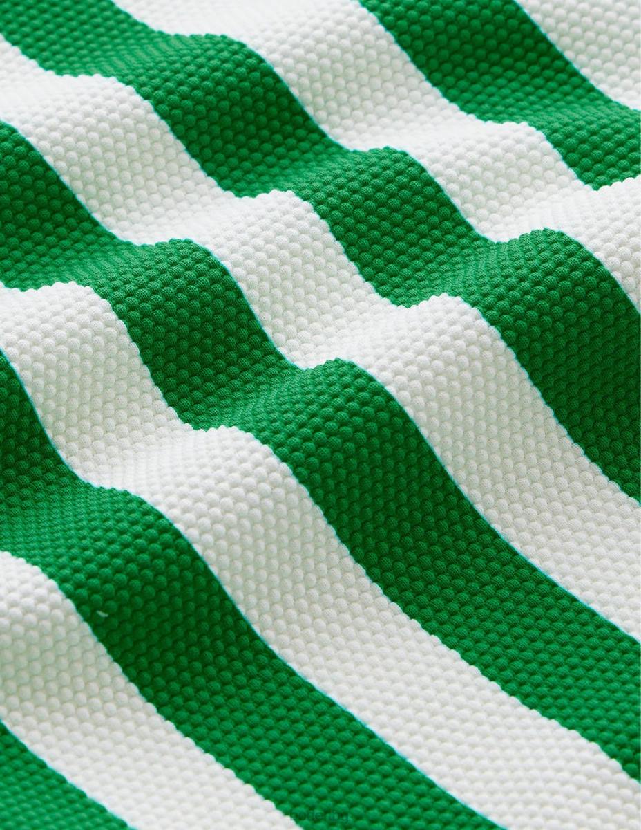 облекло Boden бански с тесни ленти с презрамки наситено изумрудено и слонова кост Жени LL682615