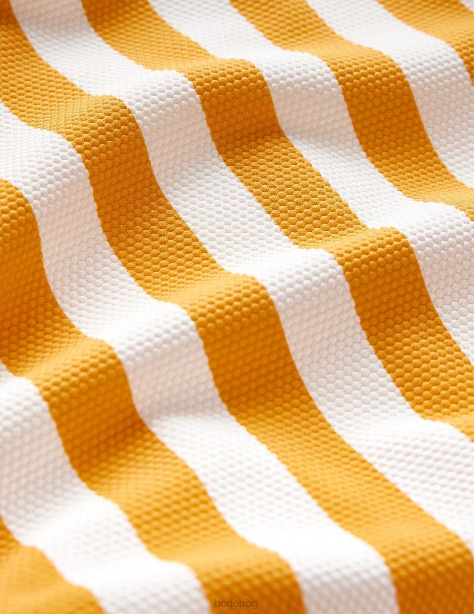 облекло Boden бански с тесни ленти с презрамки джинджифилово жълто и слонова кост Жени LL682616