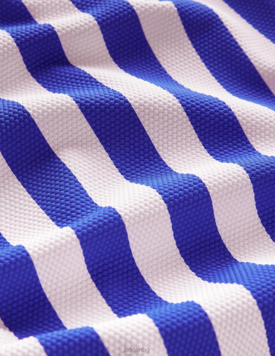 облекло Boden бански с тесни ленти с презрамки метличина синьо и райе в цвят слонова кост Жени LL682617