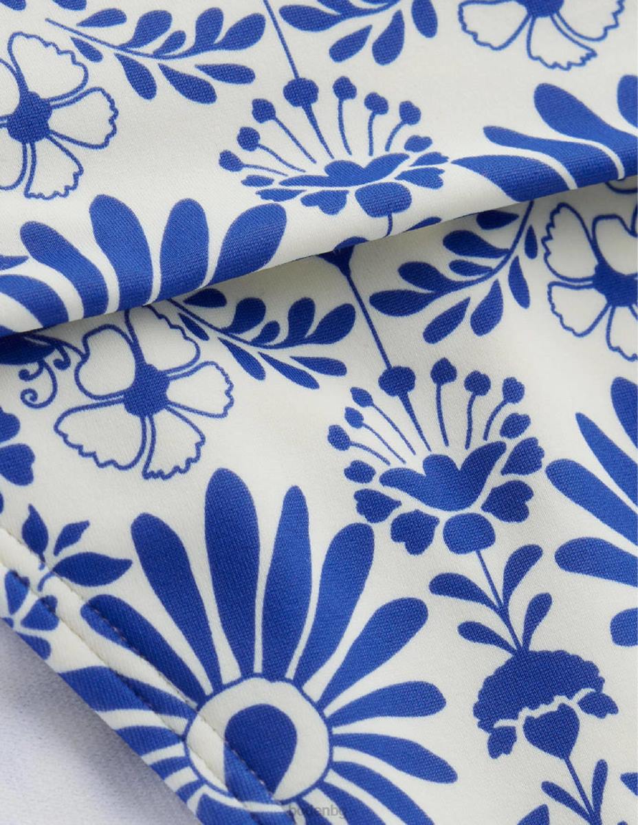 облекло Boden класически долнища на бикини слонова кост и езерно синя гардения Жени LL68292