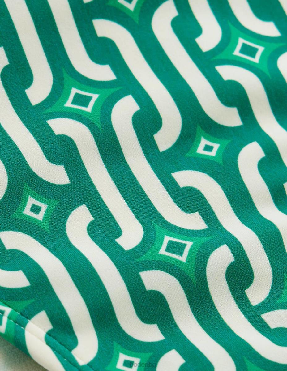 облекло Boden долнище на бикини ярко изумрудено и лазурно гео Жени LL68298