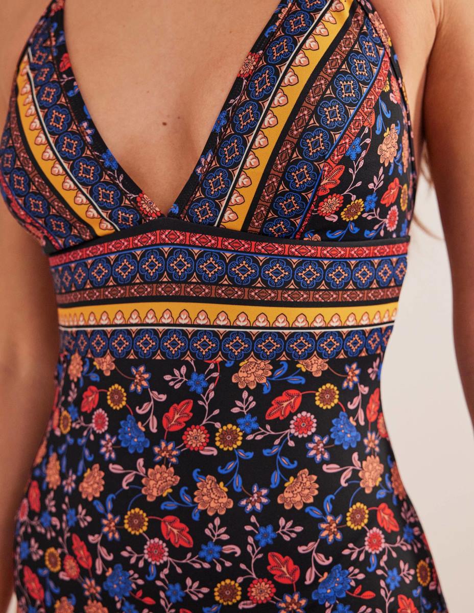 облекло Boden стринг дълбок бански костюм черно и венчелистче от лотос Жени LL68954