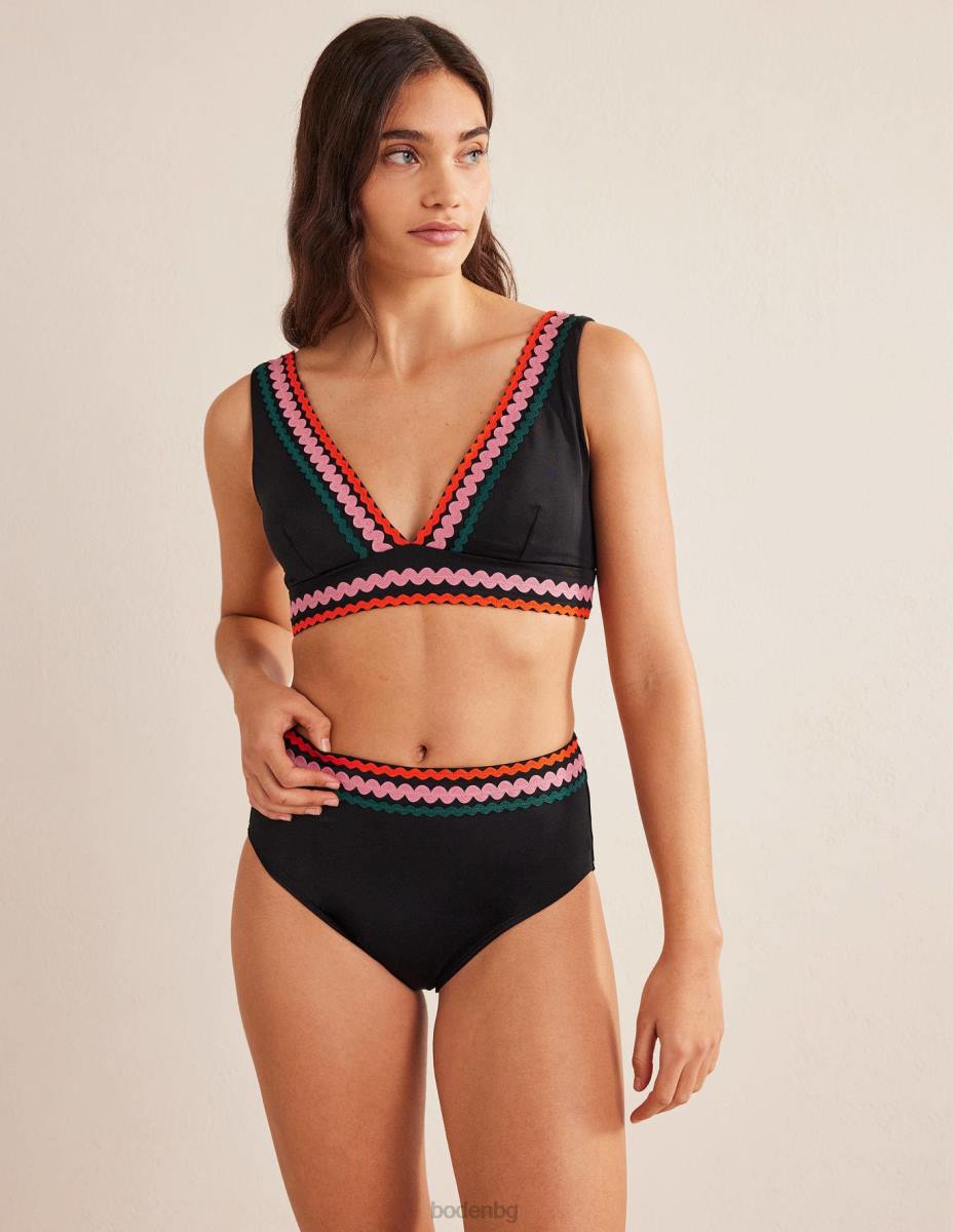 облекло Boden долнище с висока талия Rick Rack черен Жени LL682254