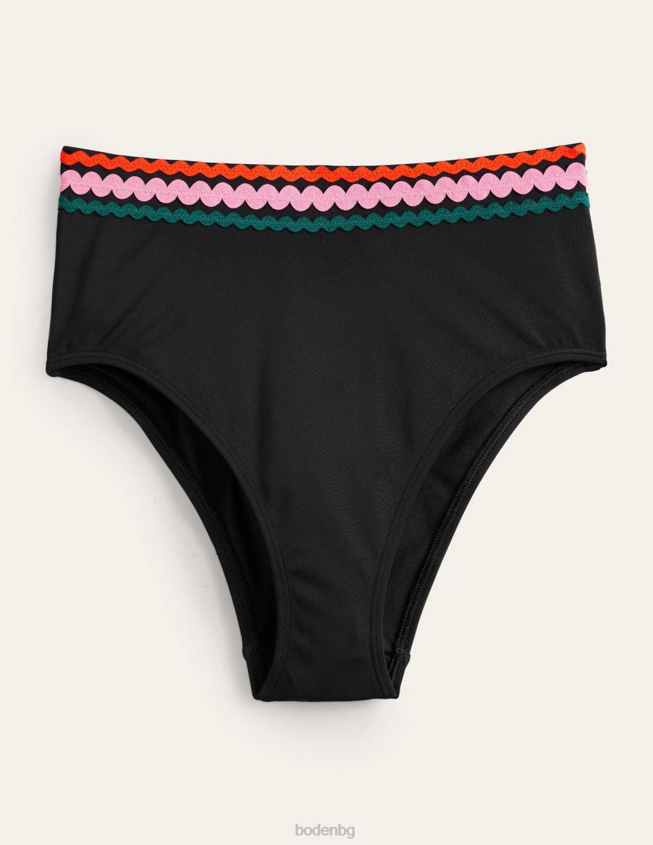 облекло Boden долнище с висока талия Rick Rack черен Жени LL682254