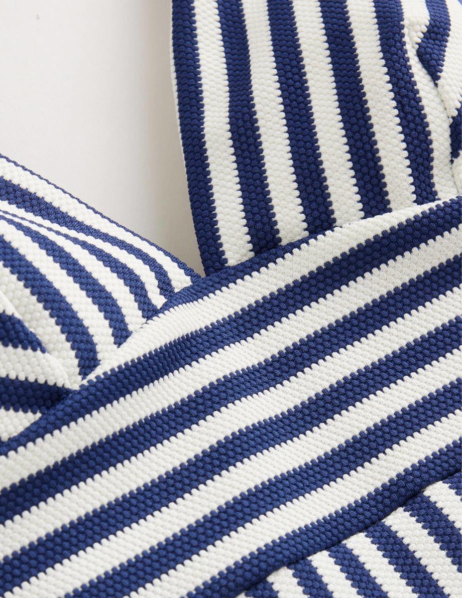 облекло Boden бански костюм arezzo с v-образно деколте ивица с текстура в синьо и слонова кост Жени LL68237