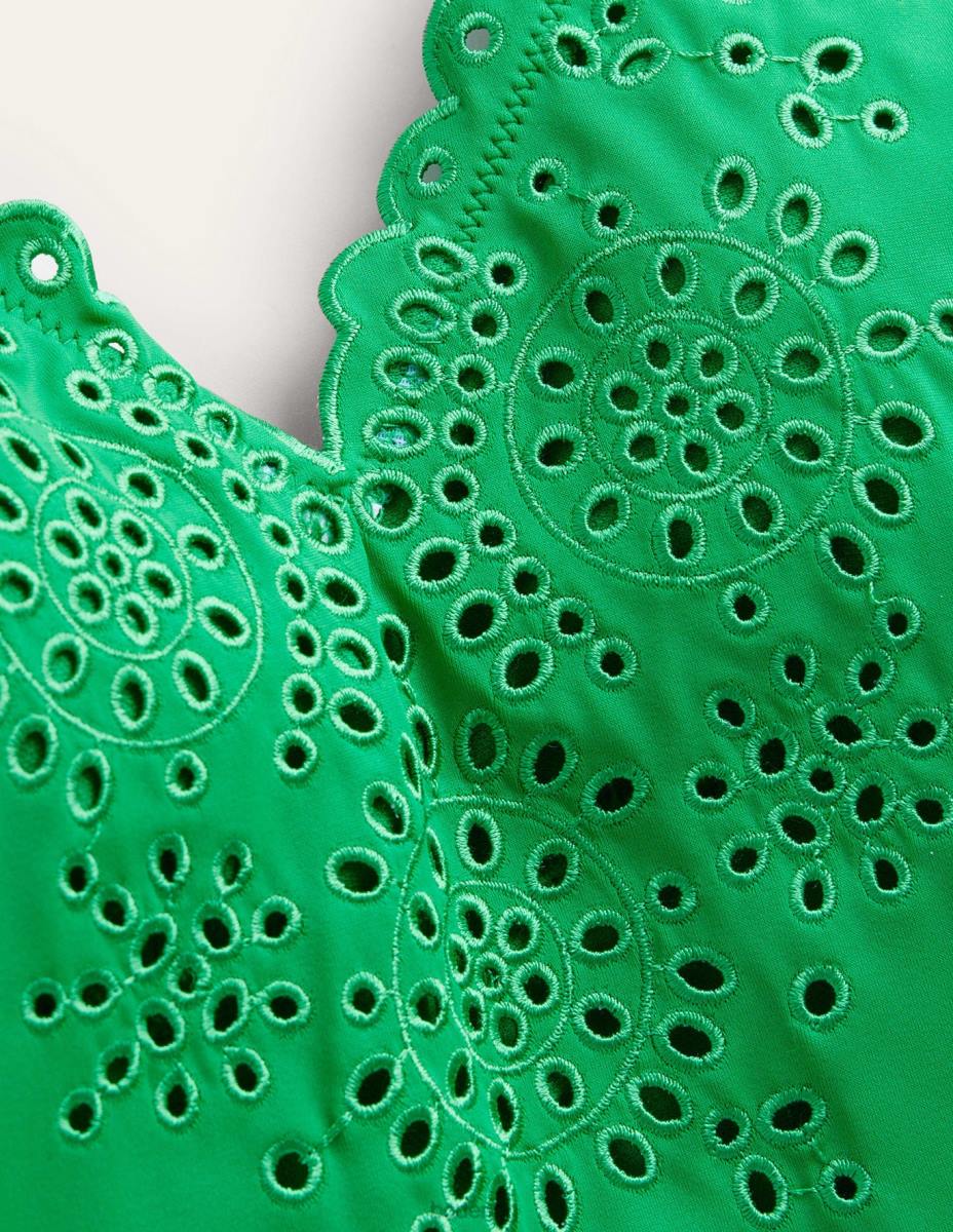 облекло Boden бански костюм broderie с v-образно деколте зелен пипер Жени LL68224