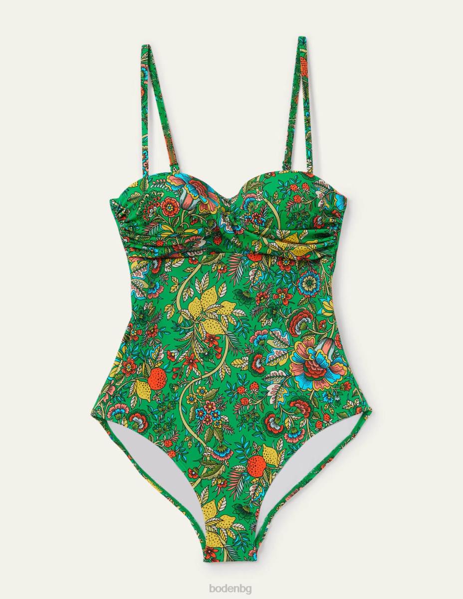 облекло Boden бански catania с размер чашка богата изумрудена и тропическа поляна Жени LL682062