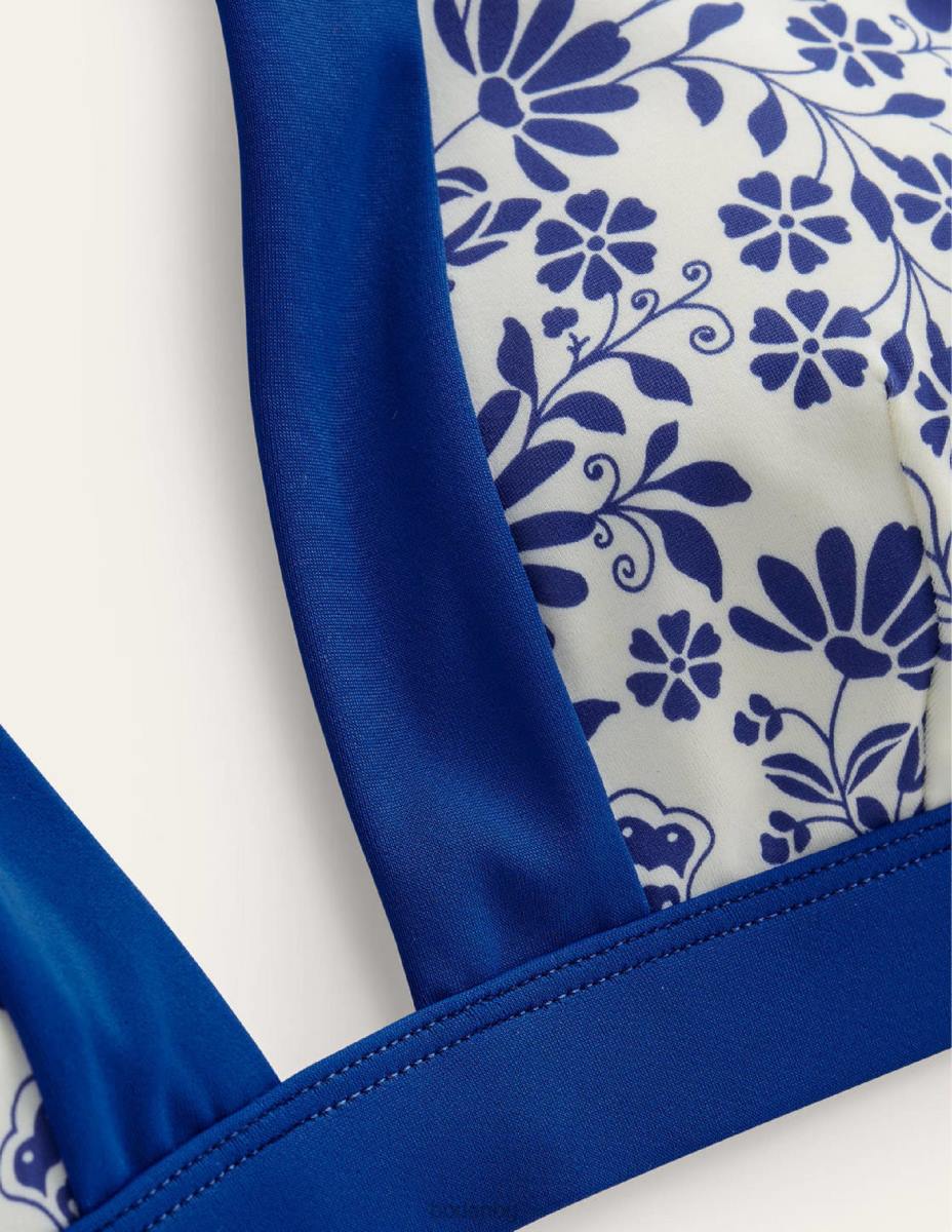 облекло Boden бикини с халтер ithaca слонова кост и езерно синя гардения Жени LL68285