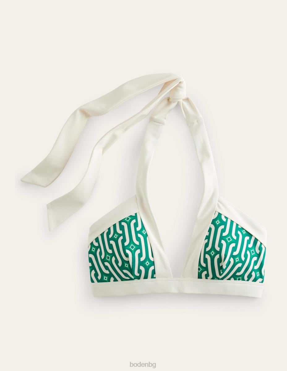 облекло Boden бикини с халтер ithaca ярко изумрудено и лазурно гео Жени LL68297