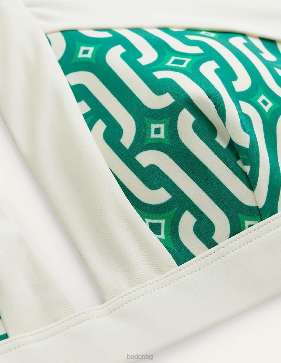 облекло Boden бикини с халтер ithaca ярко изумрудено и лазурно гео Жени LL68297