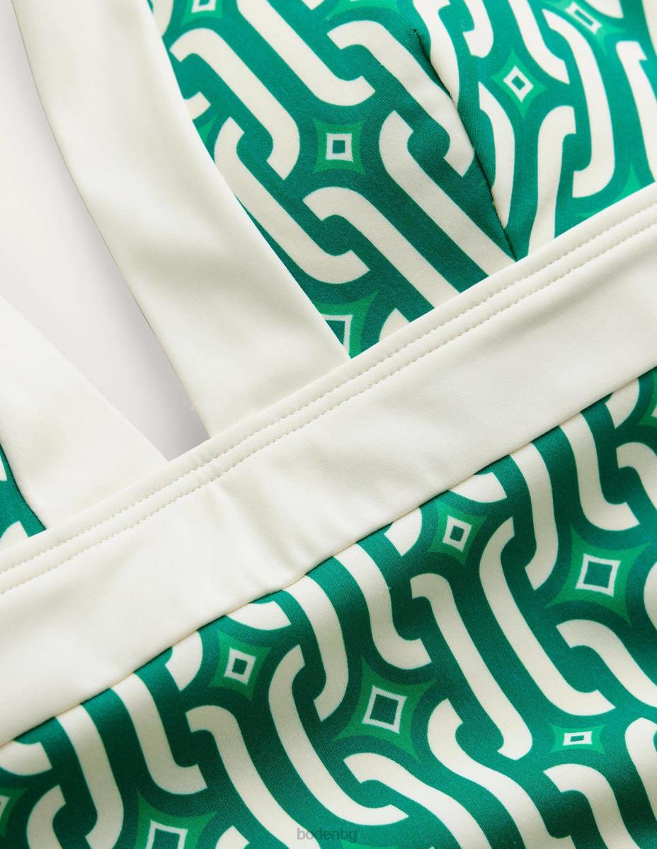 облекло Boden бански костюм с халтер ithaca ярко изумрудено и лазурно гео Жени LL68308