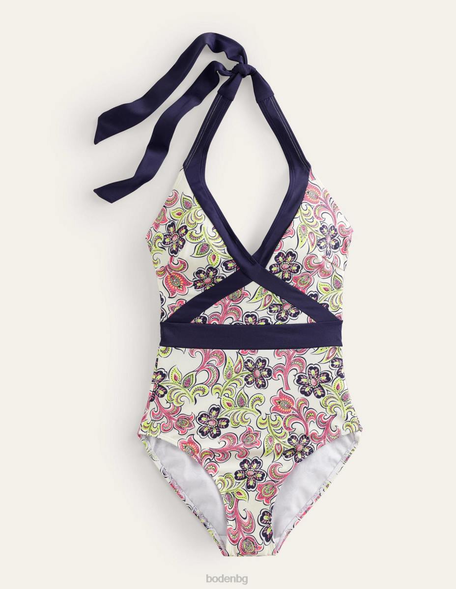 облекло Boden бански kefalonia с деколте слонова кост и ботаническа таверна Жени LL681096